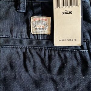Ralph Lauren Navy Chino Pants with Patch Detail